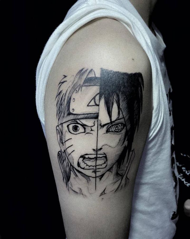 鸣佐纹身图片_手臂纹身图案