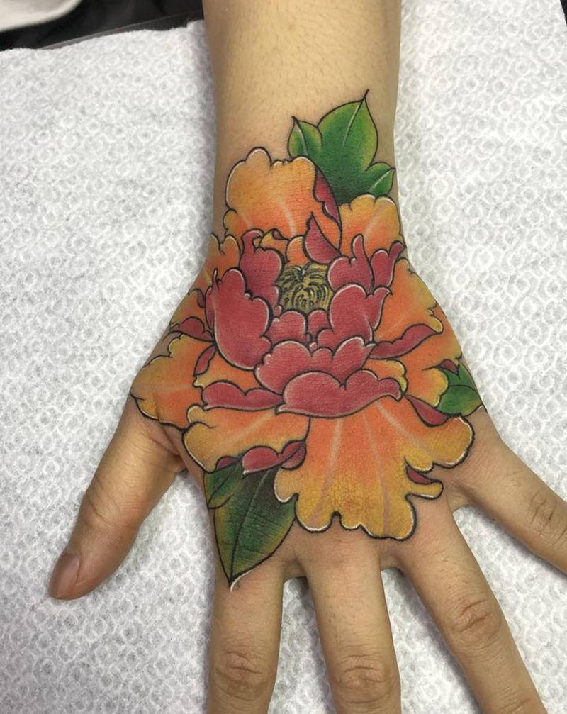 遮盖纹身图片_手部新传统纹身图案