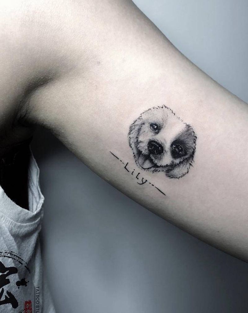 爱犬纹身图片_手部纹身图案