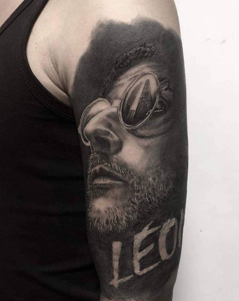 杀手不太冷纹身图片_手臂欧美写实纹身图案