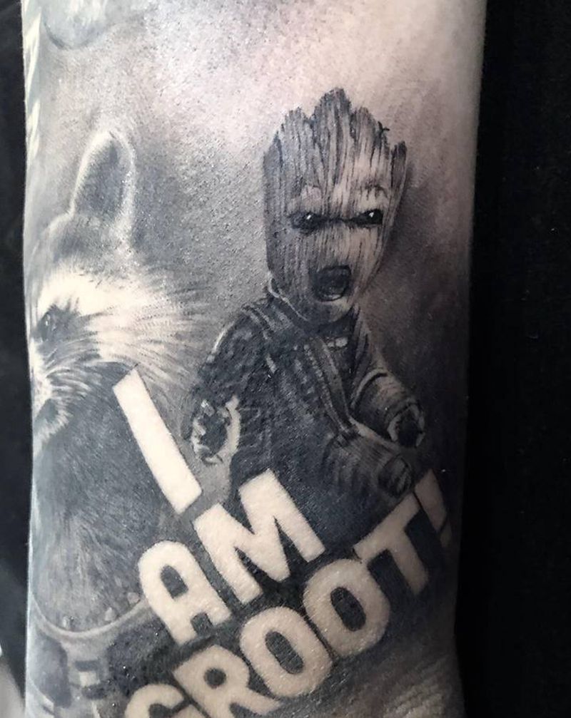 银河护卫队纹身图片_手部欧美写实纹身图案