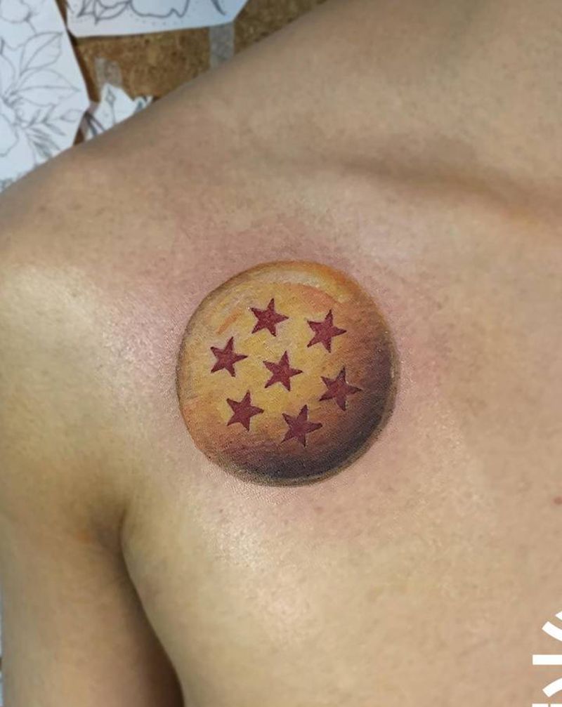 七龙珠纹身图片_胸部纹身图案