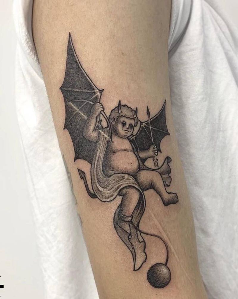 丘比特纹身图片_手臂纹身图案