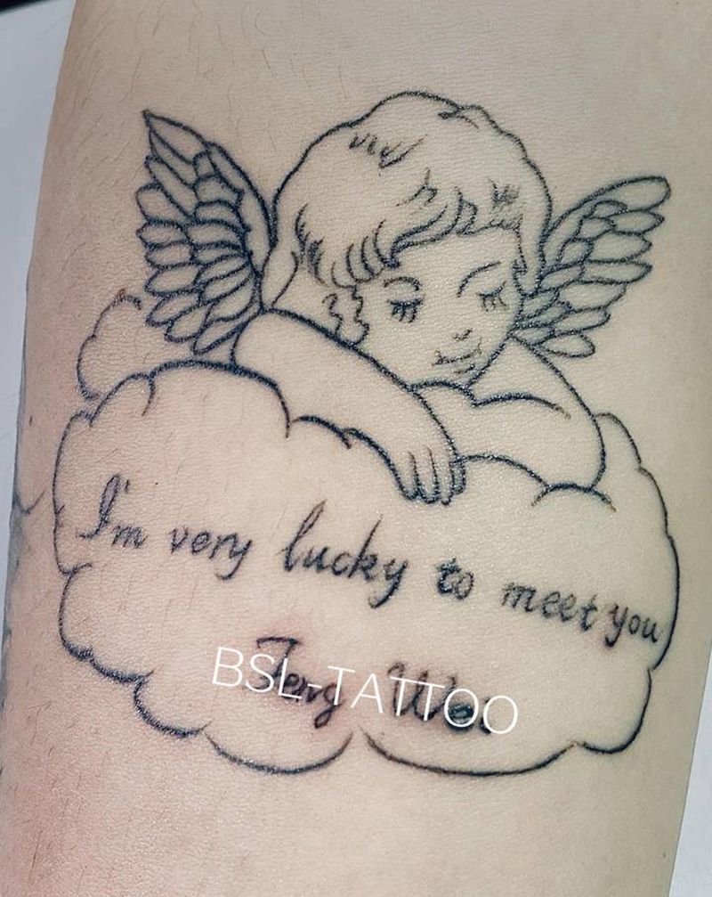 设计纹身：Angel纹身图片_手臂几何纹身图案