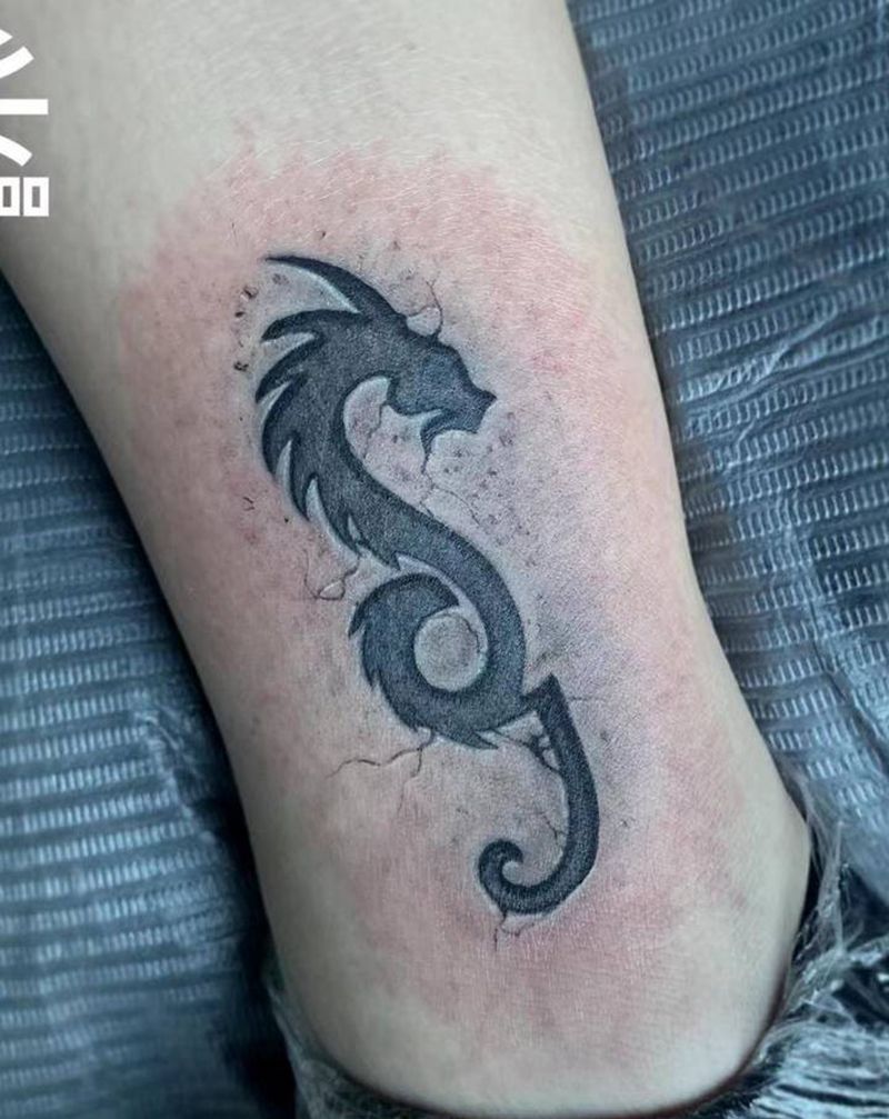 纹身修饰（图腾纹身图片_腿部纹身图案