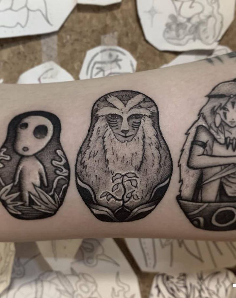 幽灵公主2纹身图片_手臂纹身图案