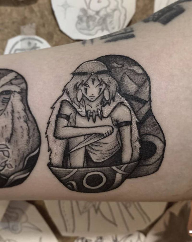 幽灵公主3纹身图片_手臂纹身图案