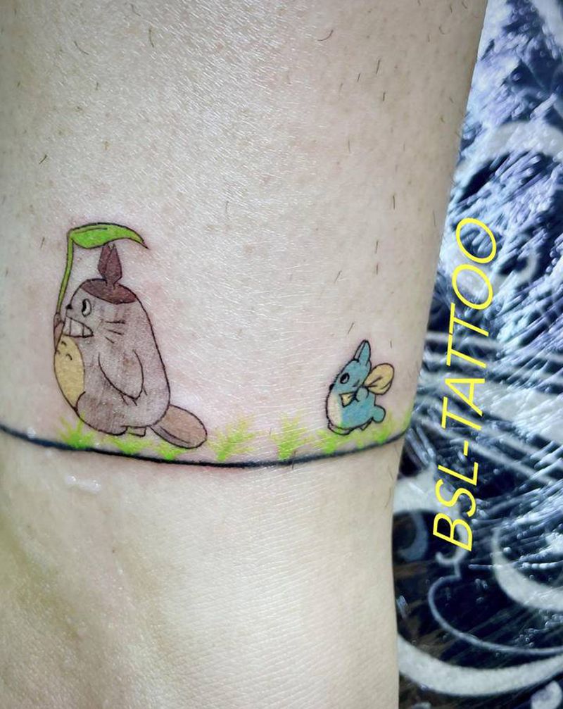 修改：龙猫纹身图片_腿部卡通纹身图案