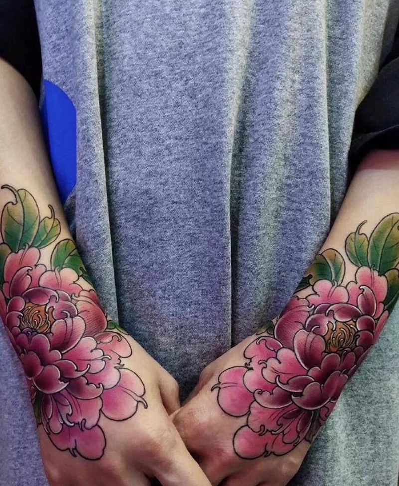 花纹身图片_手部纹身图案