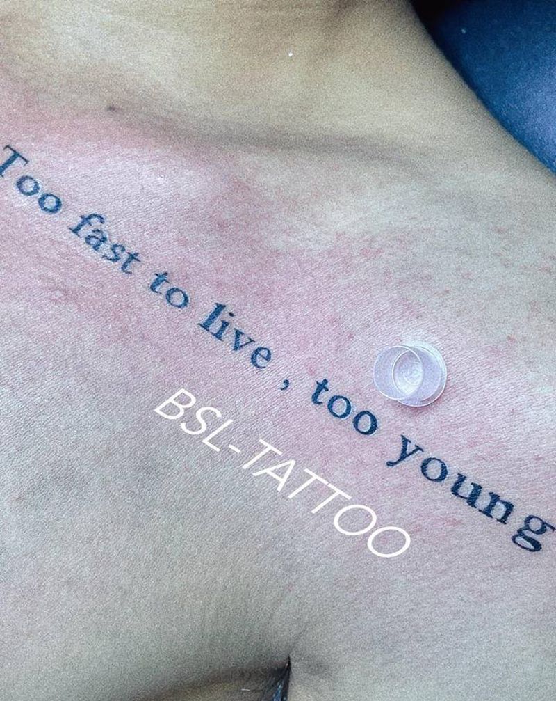 小清新：英文字纹身图片_肩部几何英文字纹身图案