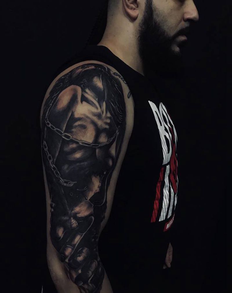 人物写实纹身图片_手部纹身图案