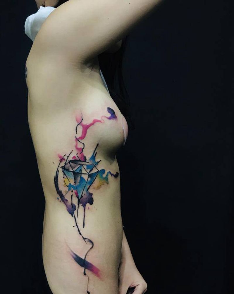 水彩泼墨纹身图片_水彩纹身图案