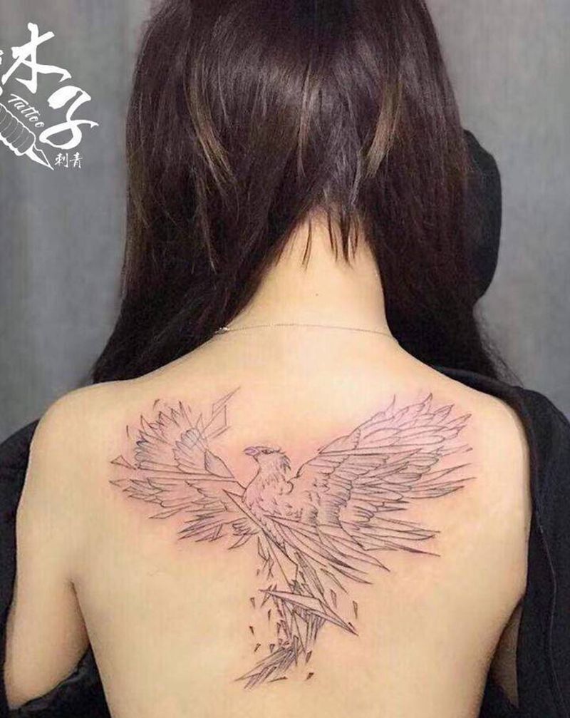 凤凰纹身图片_背部纹身图案