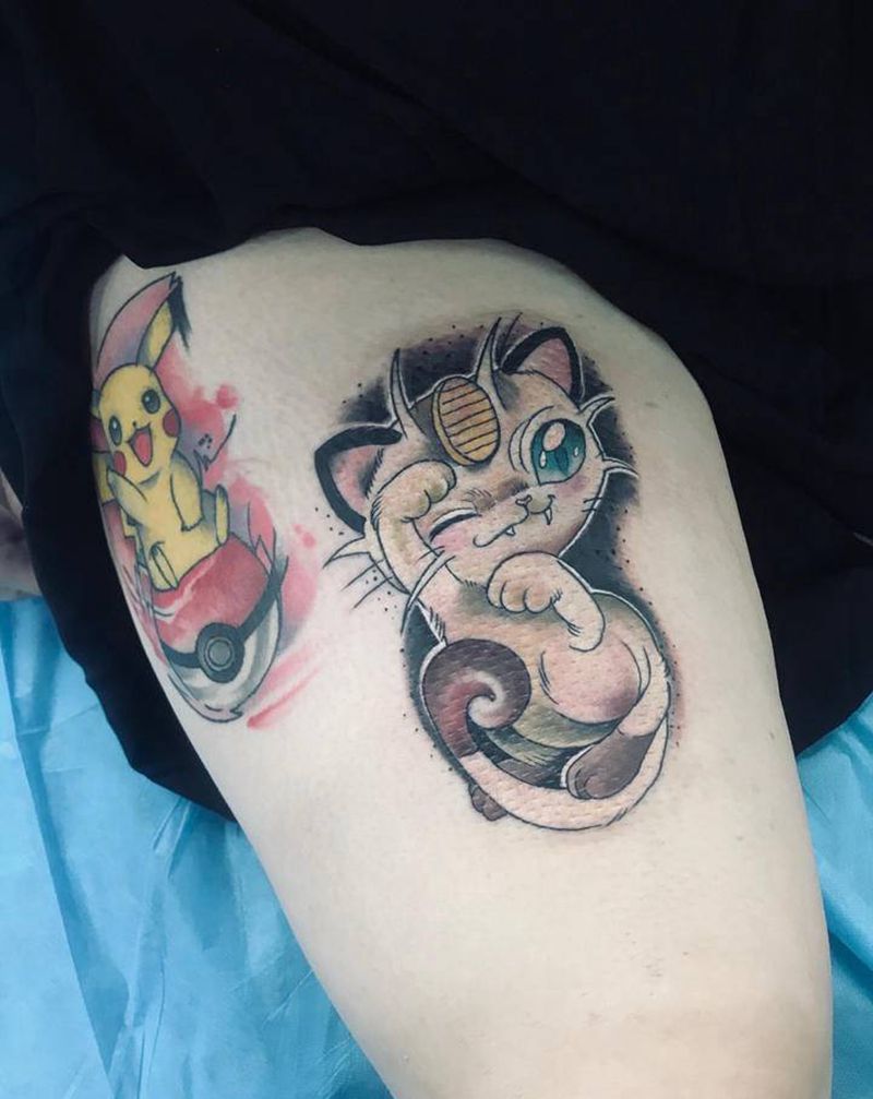 喵喵怪纹身图片_New School纹身图案