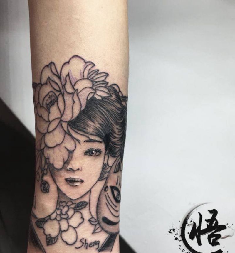 艺妓纹身图片_手臂纹身图案