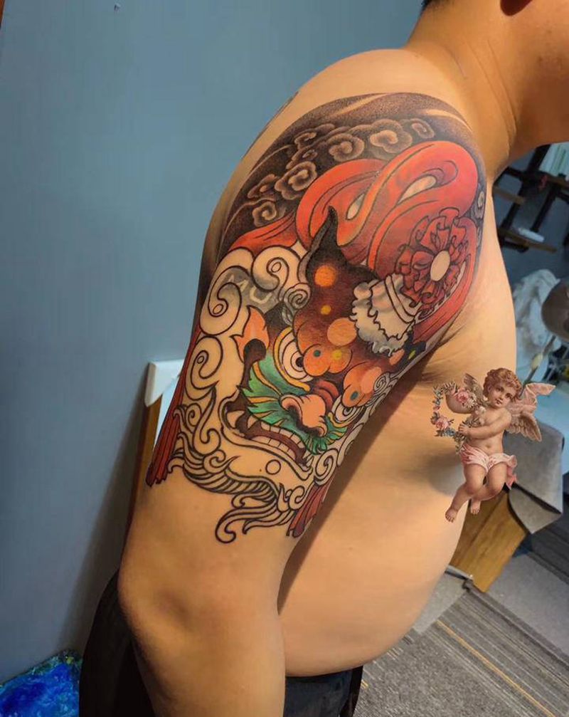 《海陆丰麒麟》未完待续纹身图片_手臂腿部新传统水彩纹身图案