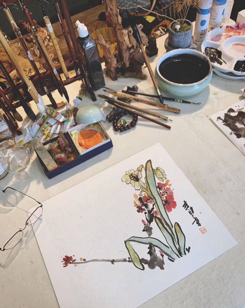 涂涂写写纹身图片_水墨国画书法纹身图案