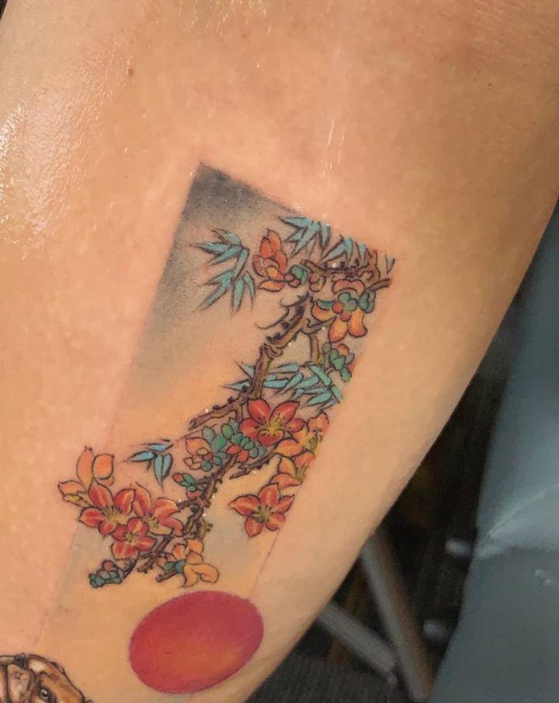 【取威定霸·小国画系列刺青】纹身图片_手臂水彩国画纹身图案