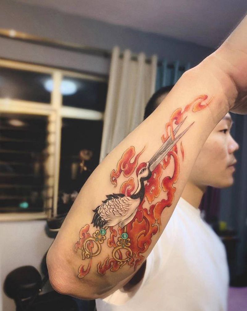 【剪刀·中国风】纹身图片_手臂新传统水墨纹身图案