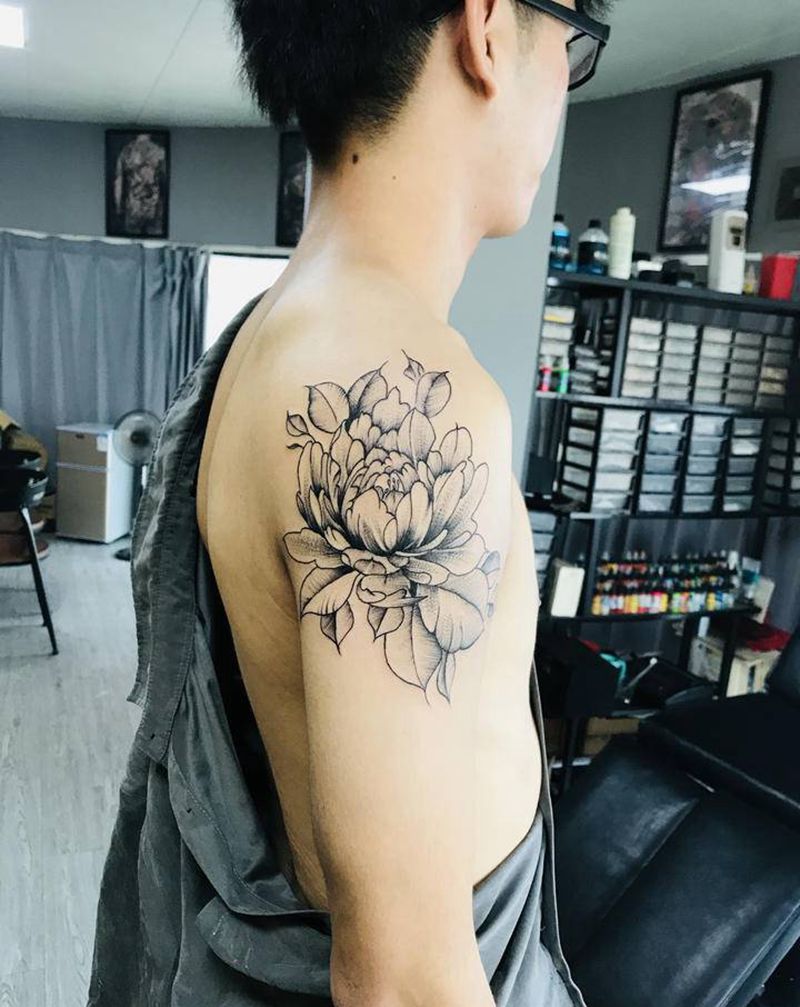 素花纹身图片_手臂点刺纹身图案