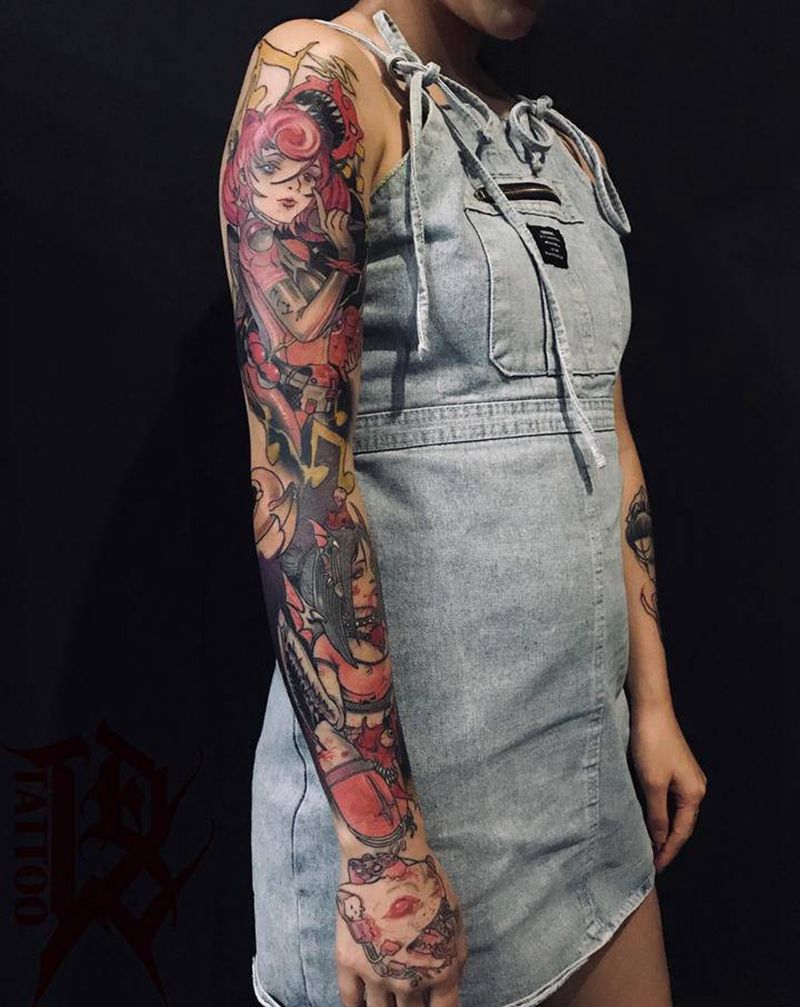 少女系列纹身图片_手臂纹身图案