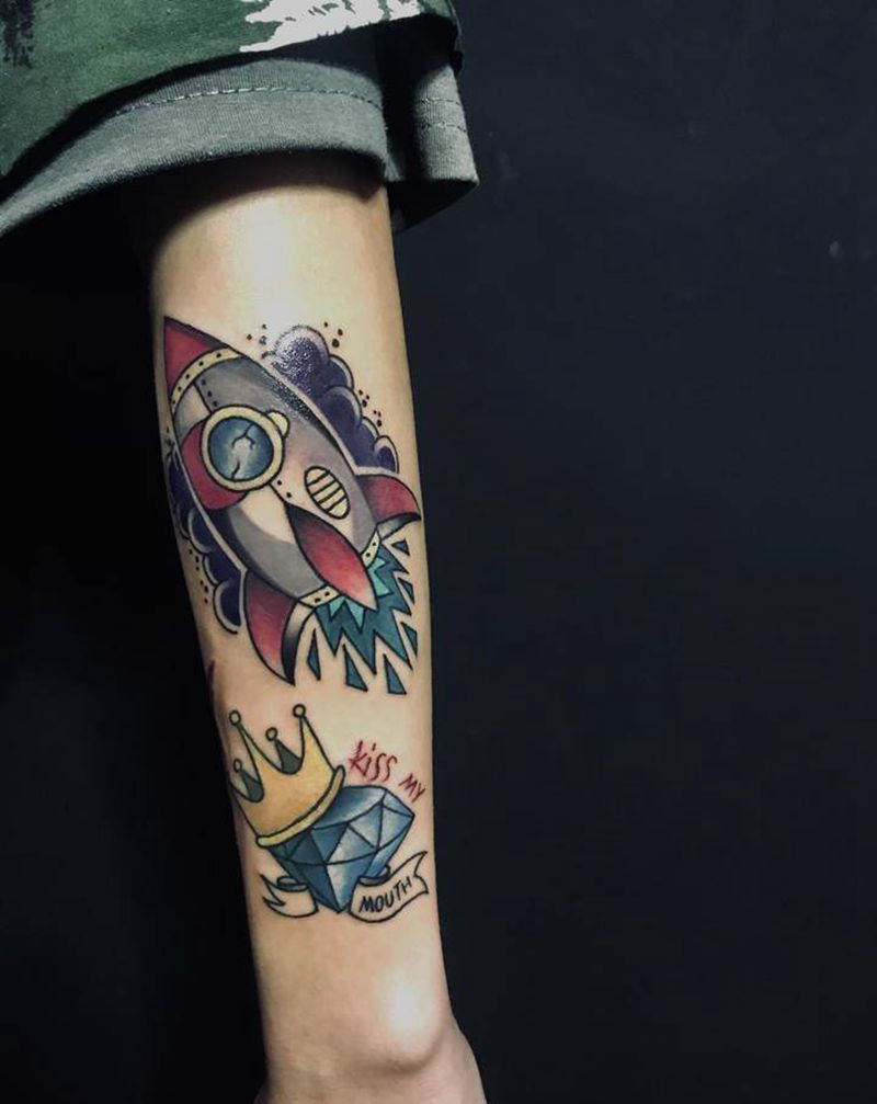 火箭纹身图片_Old SchoolNew School纹身图案