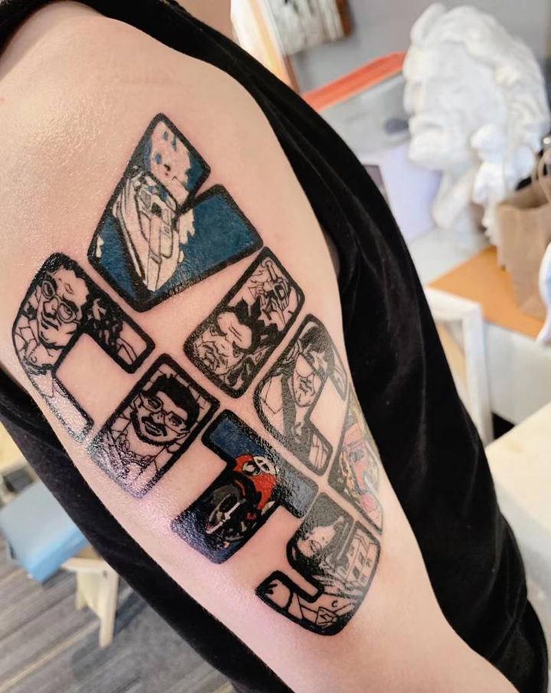 GTA的执念纹身图片_手臂Old School水彩纹身图案