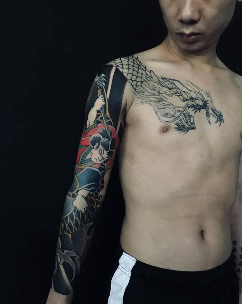 日式老传统纹身图片_手臂手部老传统纹身图案