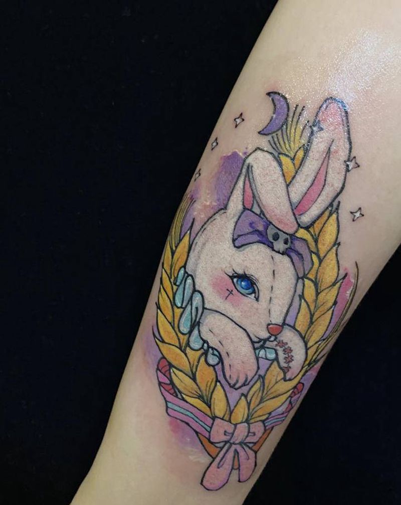 兔子纹身图片_New School纹身图案