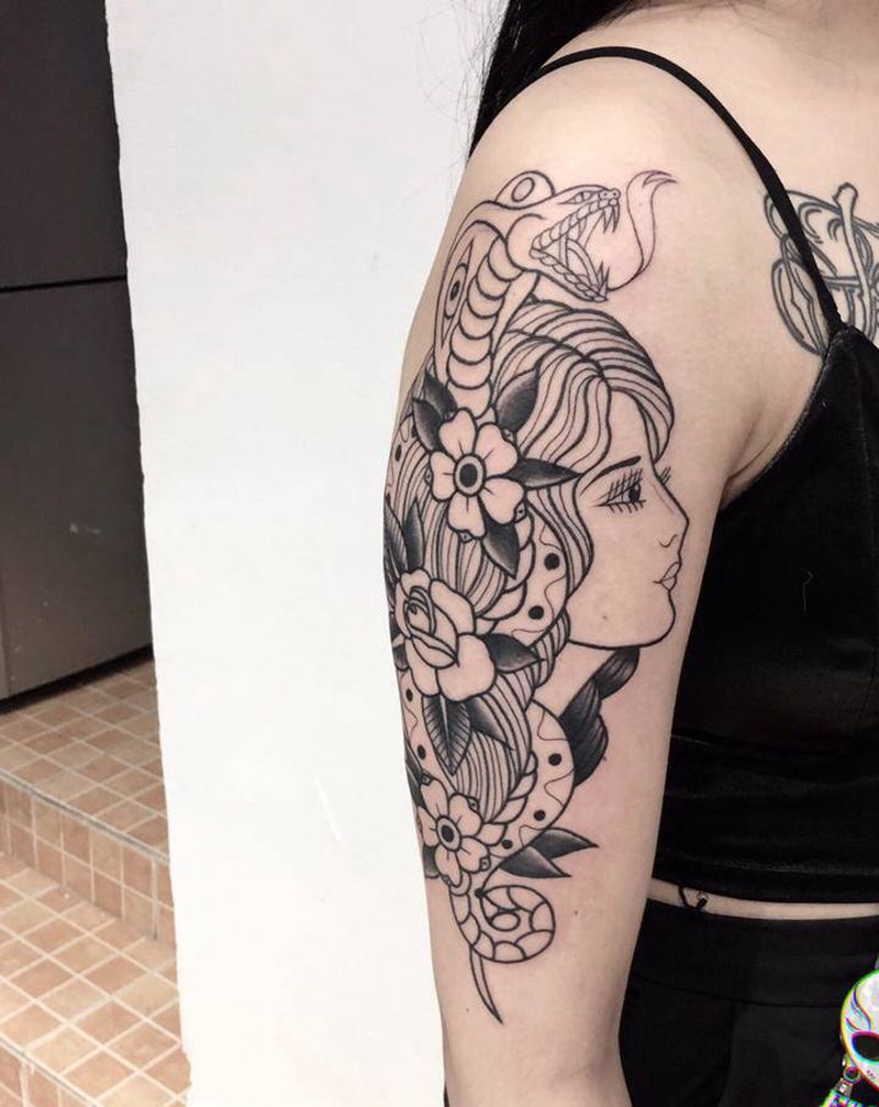 未完成一则纹身图片_Old School纹身图案