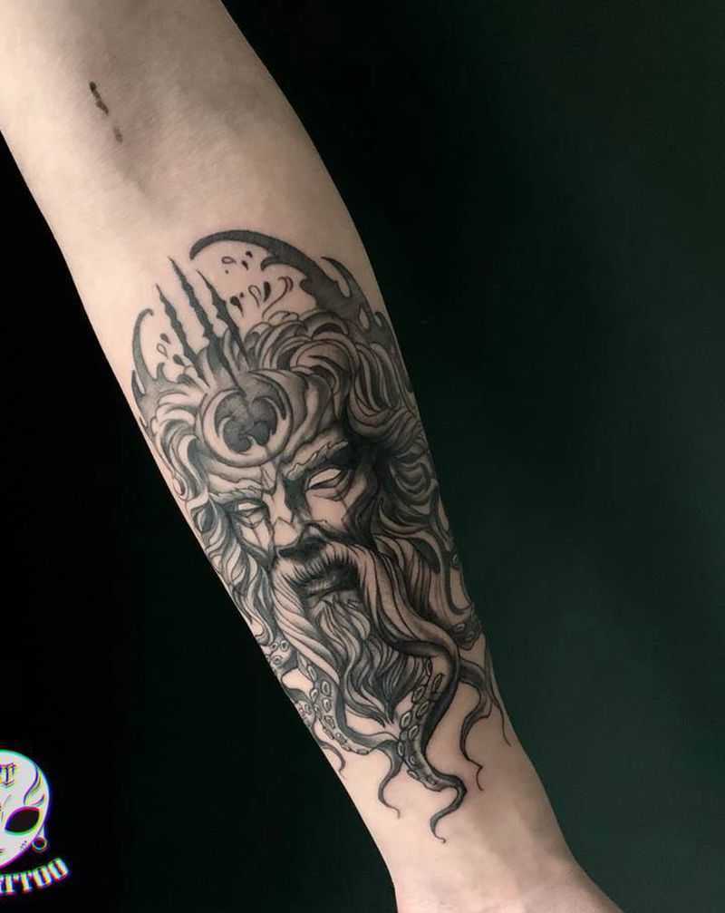 海王纹身图片_手臂手部纹身图案