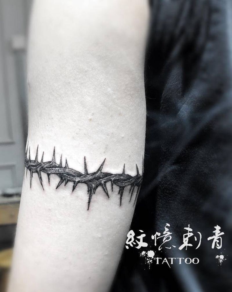 荆棘纹身图片_手臂纹身图案