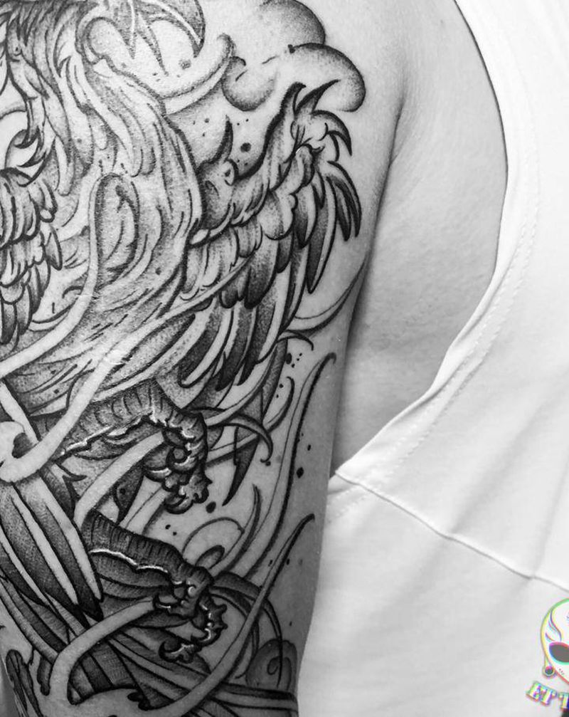 凤凰纹身图片_手臂手部纹身图案