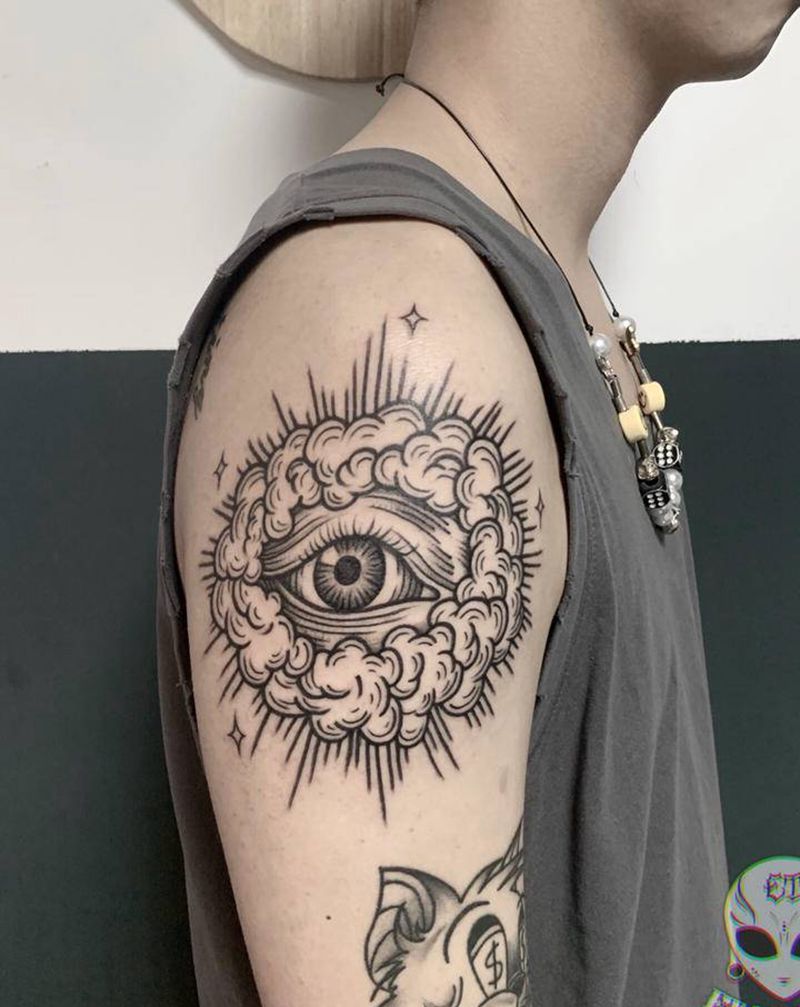 眼睛纹身图片_手臂手部纹身图案