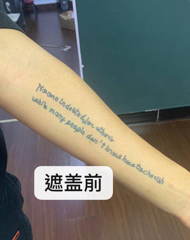 遮盖旧英文纹身图片_手部手臂遮盖纹身图案