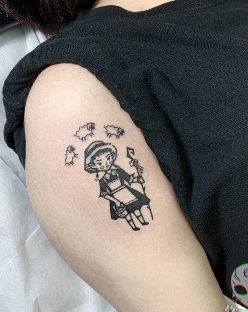 小女巫纹身图片_手部手臂纹身图案