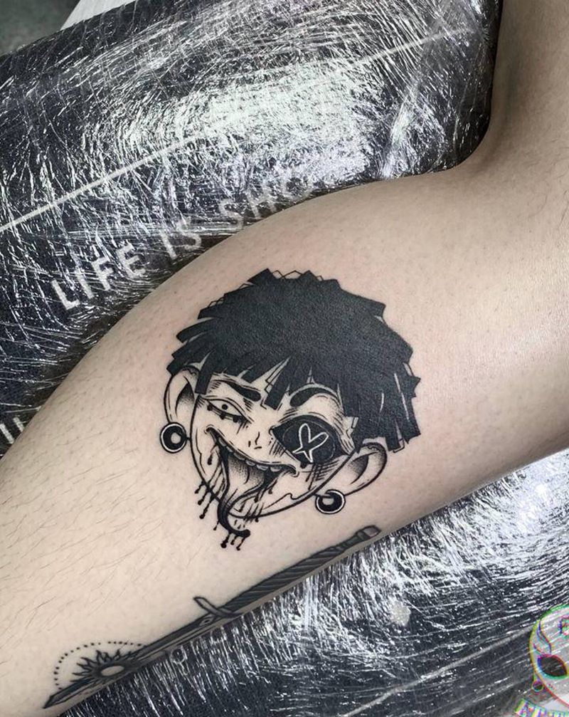 客人自带图纹身图片_腿部脚部纹身图案