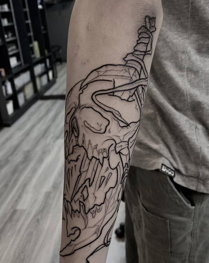 线条/ 未完纹身图片_手部纹身图案