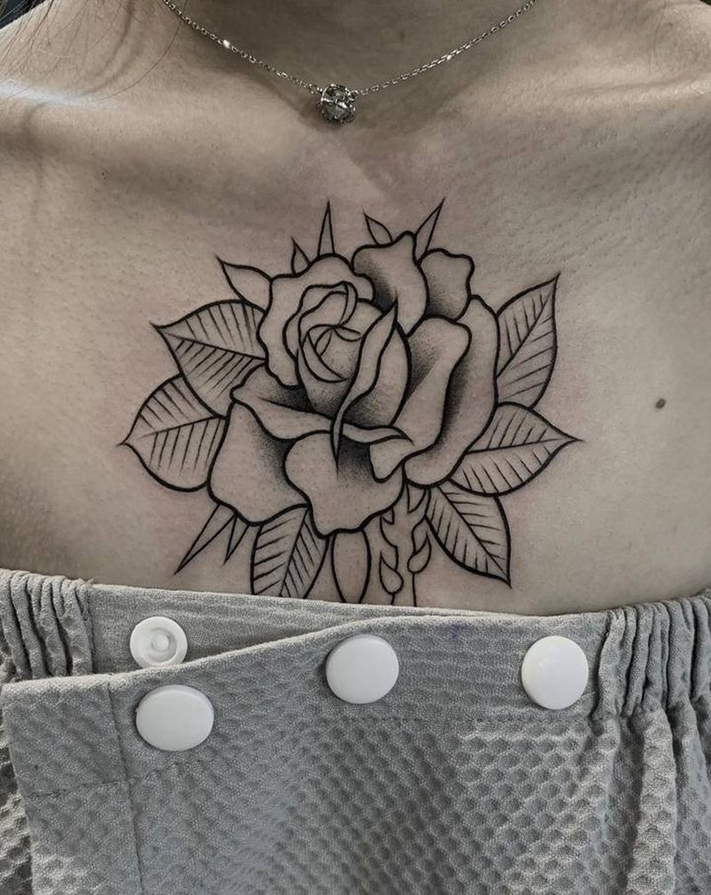 未完纹身图片_胸部纹身图案