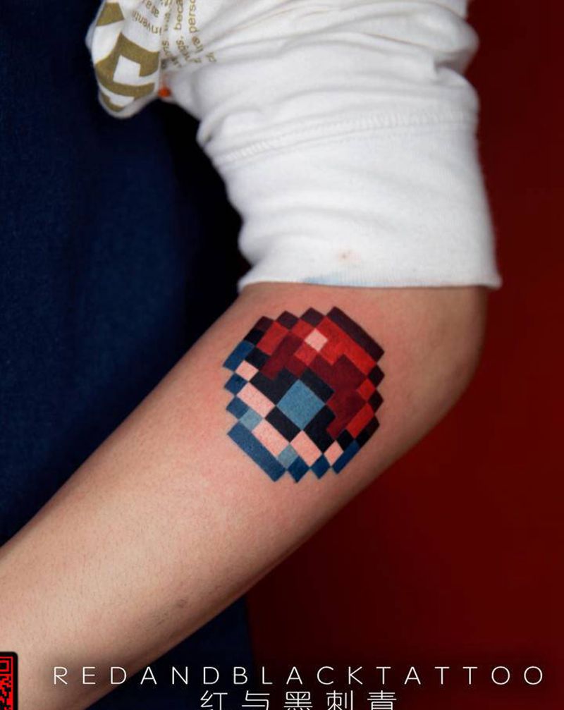 游戏纹身图片_手臂欧美写实水彩纹身图案