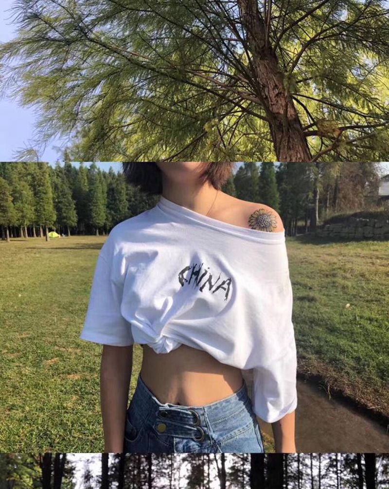 买家秀纹身图片_肩部水墨向日葵纹身图案