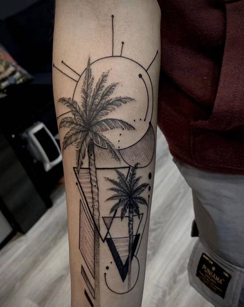 幾何纹身图片_手部纹身图案