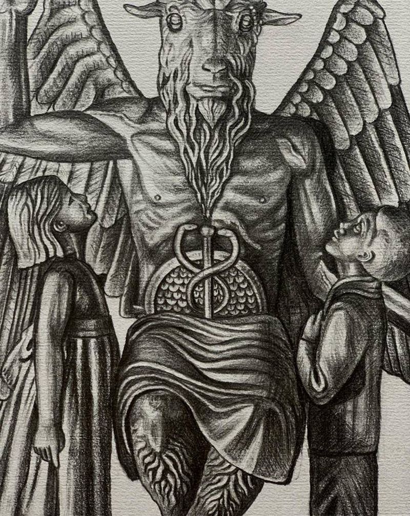 巴風格雕像 /手稿纹身图片_手稿纹身图案