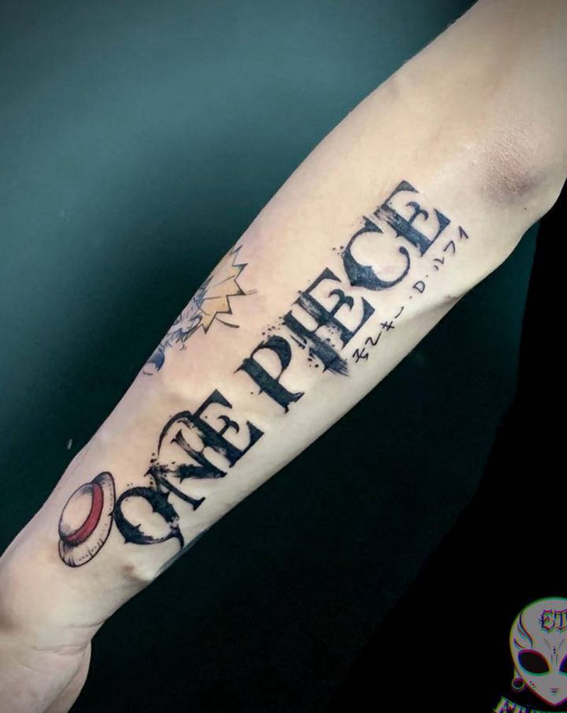 海贼王经典纹身图片_手臂手部花体字纹身图案