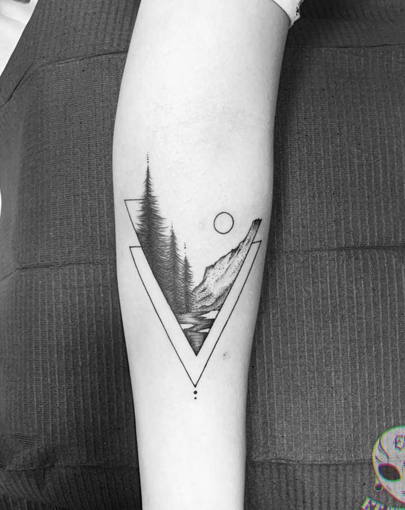 几何小清新纹身图片_手臂手部几何纹身图案