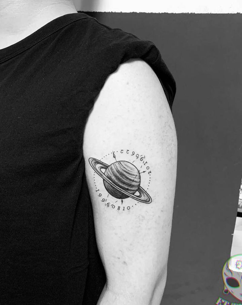 星球纹身图片_手臂手部纹身图案