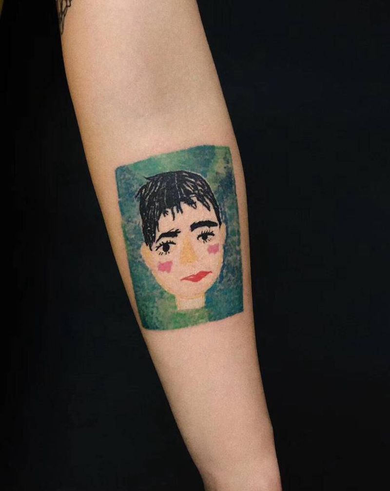 郭采洁纹身图片_手臂纹身图案