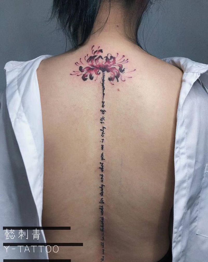 彼岸花纹身图片_背部纹身图案