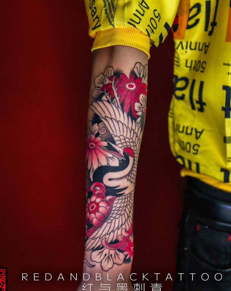 日式半臂纹身图片_手臂手部老传统新传统纹身图案