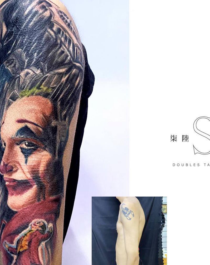 遮盖纹身图片_肩部纹身图案